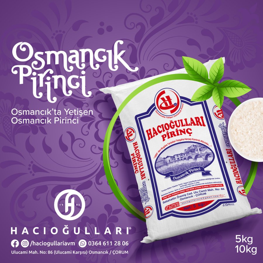 Hacıoğulları Osmancık Pirinç 5kg