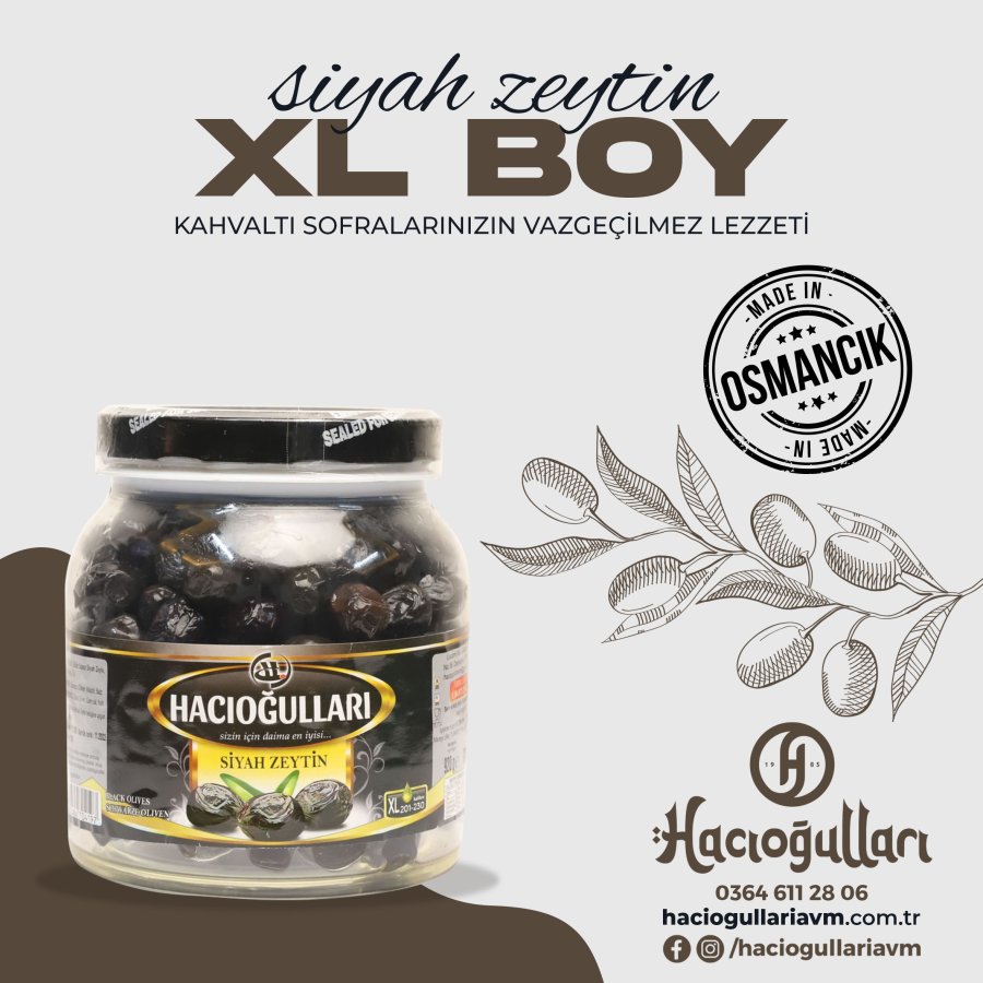 Hacıoğulları Siyah Zeytin XL 920gr